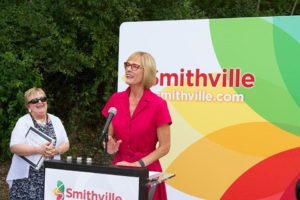 Lt. Gov Suzanne Crouch with Smithville CEO Darby McCarty